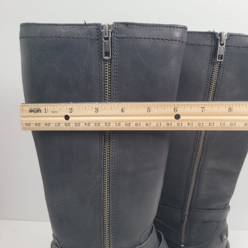 UGG Women’s Rosen Black Leather Tall Zip Up Boots S/N1008210 US Size 6 - Picture 9 of 12